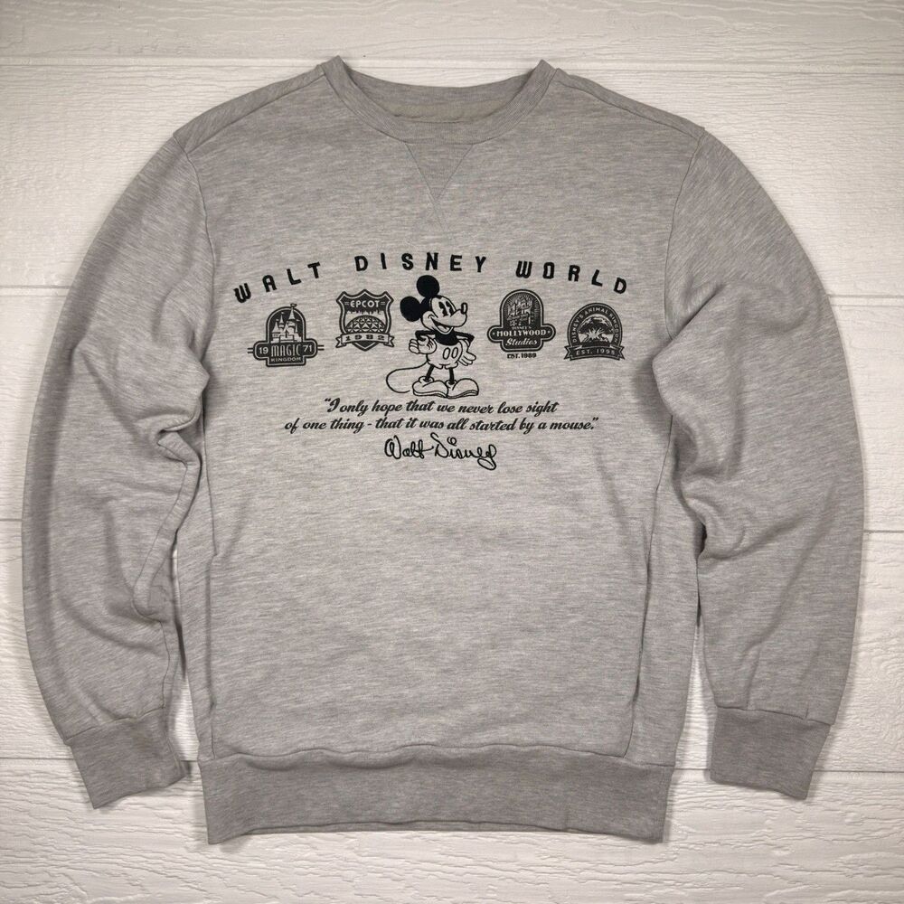 Walt Disney World Vintage 4 Parks Gray Sweatshirt Size Small Women's Crewneck